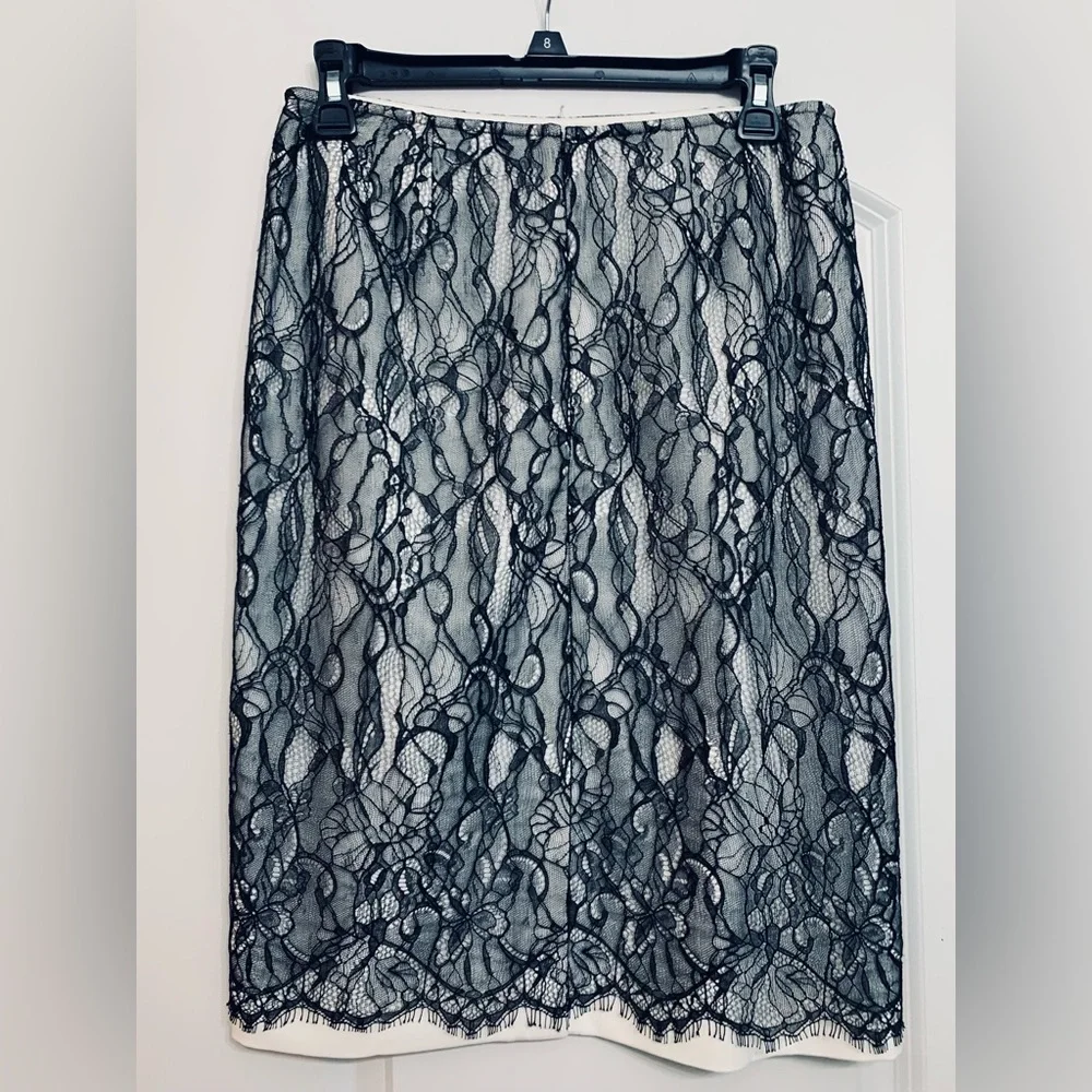 ANN TAYLOR Black Lace Pencil Skirt - Picture 2 of 8